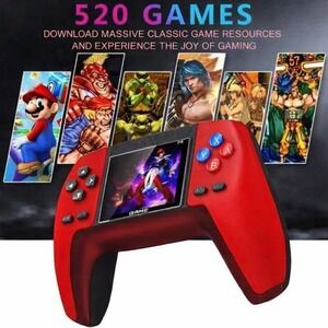 P5 Red Retro Handheld Game Console Controller with 520 Built-In Classic Games